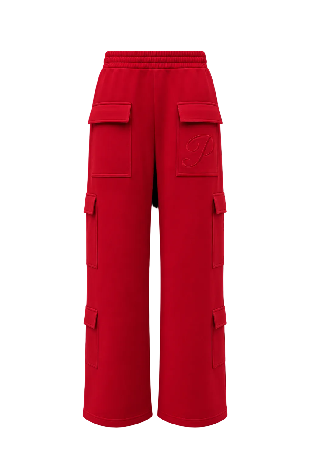 Womens Cargo Pants-Red