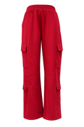 Womens Cargo Pants-Red