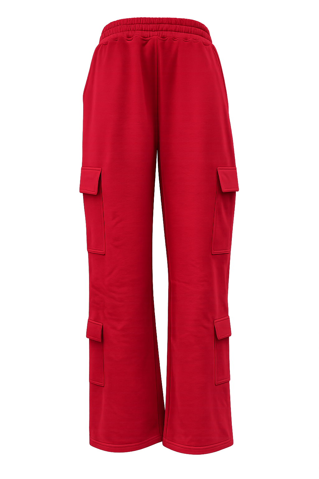 Womens Cargo Pants-Red