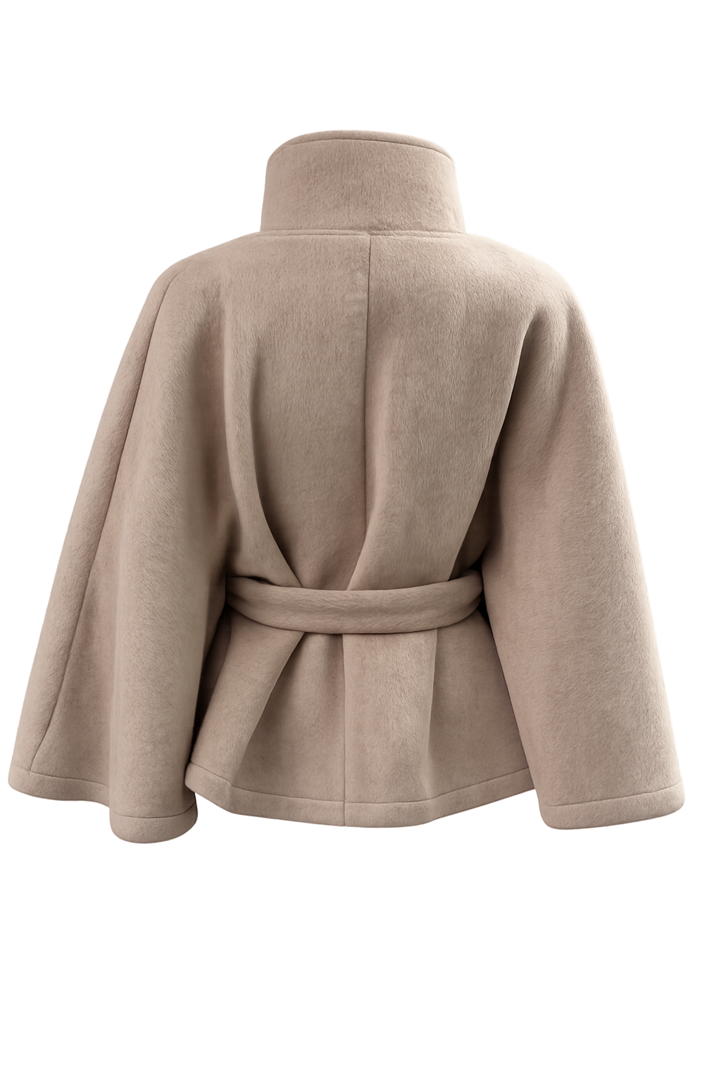 Womens Funnel Neck Coat- Camel